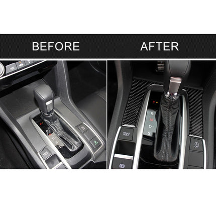 Car Carbon Fiber Gear Position Panel Decorative Sticker for Honda Tenth Generation Civic 2016-2019