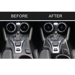 2 in 1 Car Carbon Fiber Central Control Gear Outer Frame Decorative Sticker for Chevrolet Camaro 2017-2019