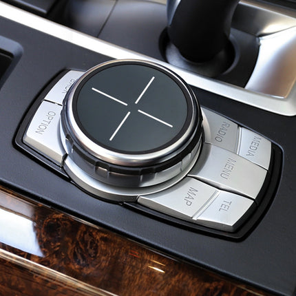 Multi-function Knob Modified IDRIVE Button Decorative Cover for BMW 1 2 3 5 Series X1 X3 X5 X6, Seven Button Split Cross
