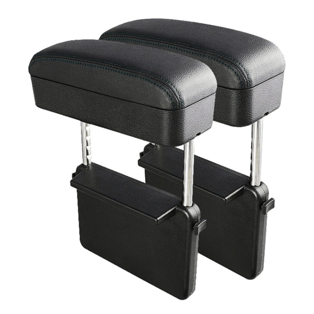 2 PCS Universal Car PU Leather Wrapped Armrest Box Cushion Car Armrest Box Mat with Storage Box, 2pcs(Black), 2pcs (Black Red), 2pcs(Black White), 2pcs(Grey), 2pcs(Beige), 2pcs(Brown)
