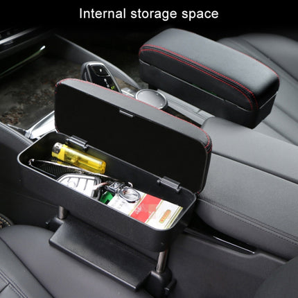 2 PCS Universal Car PU Leather Wrapped Armrest Box Cushion Car Armrest Box Mat with Storage Box, 2pcs(Black), 2pcs (Black Red), 2pcs(Black White), 2pcs(Grey), 2pcs(Beige), 2pcs(Brown)
