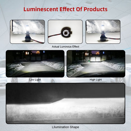 2 PCS S2 H8 / H9 / H11 DC9-36V / 25W / 6000K / 2500LM IP68 Car LED Headlight Lamps, H8 / H9 / H11