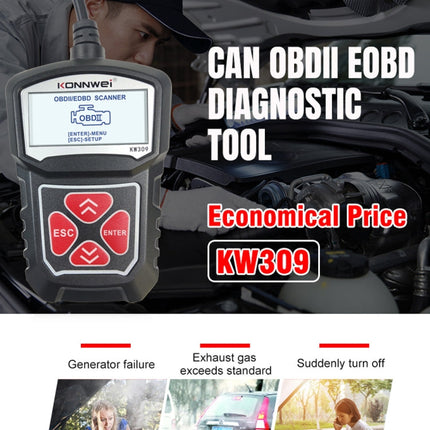 KONNWEI KW309 V309 V310 MS309 Code Reader OBD2 Scanner Diagnostic Tool, KW309