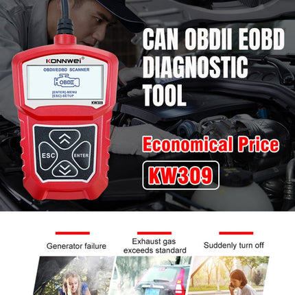 KONNWEI KW309 V309 V310 MS309 Code Reader OBD2 Scanner Diagnostic Tool, KW309