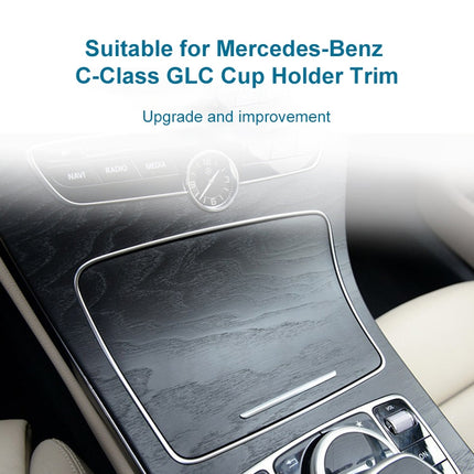 2056830900 Car Cup Holder Electroplating Trim Decorative Frame for Mercedes-Benz C Class W205, Cup Holder Electroplating Decorative Frame