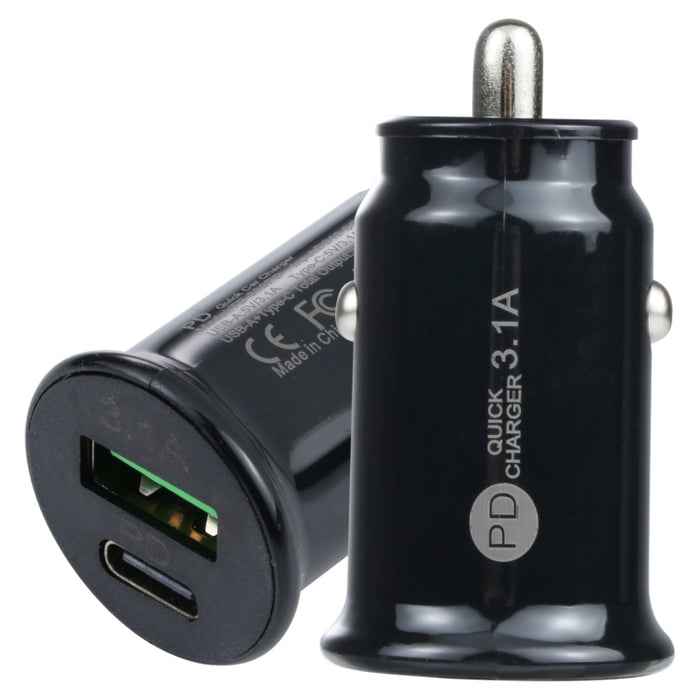 TE-339PD 3.1A PD USB-C / Type-C + USB Interface Mini Fast Charging Car Charger