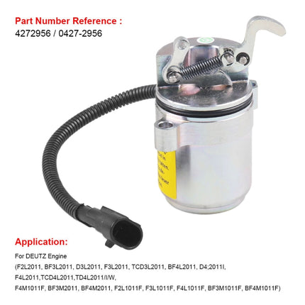 Fuel Shutdown Shut Off Solenoid Valve for Deutz Engine 04272956 6686715, For Deutz Engine