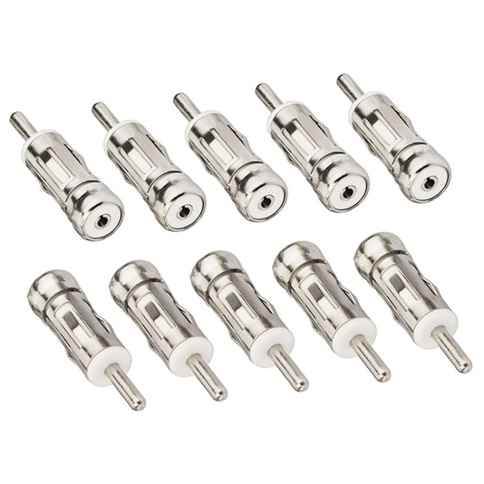 10pcs Car Vehicles Radio Stereo Aerial Antenna Mast Male Adapter DIN Connector Plug, DIN Connector Plug
