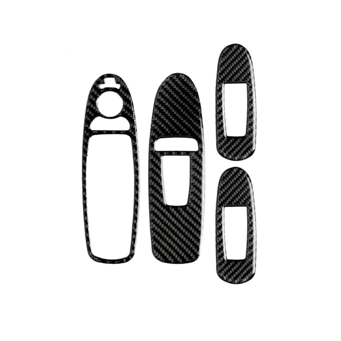 4 PCS Car Carbon Fiber Window Lift Panel Decorative Sticker for Infiniti Q50 2014-2020, Left Drive, Window Lift Panel (A)