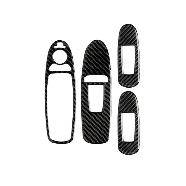 4 PCS Car Carbon Fiber Window Lift Panel Decorative Sticker for Infiniti Q50 2014-2020, Left Drive, Window Lift Panel (A)