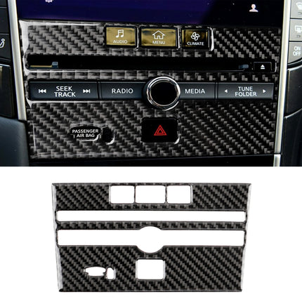 Car Carbon Fiber CD  Console Panel Decorative Sticker for Infiniti Q50 / Q60 2014-2020, CD Console Panel  (B)
