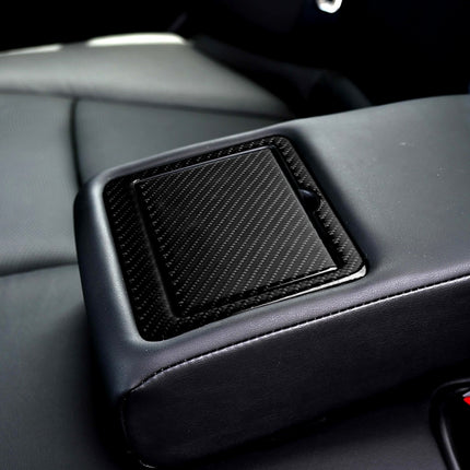 2 PCS Car Carbon Fiber Rear Water Cup Holder Panel Decorative Sticker for Infiniti Q50 / Q60 2014-2020, Rear Water Cup Holder Panel