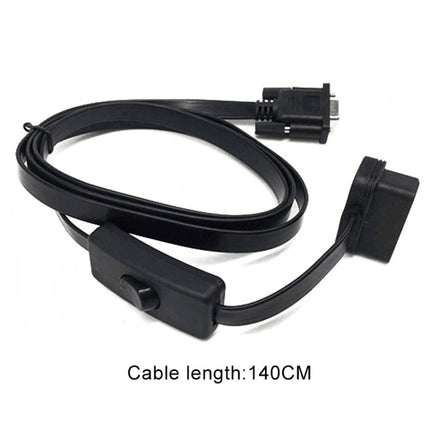 Car OBD Extended Diagnostic Tool OBD2 16PIN to DB9 Serial RS232 Cable with Switch, OBD Extended Diagnostic Tool