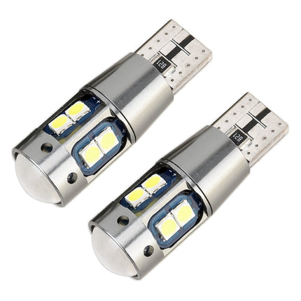 2 PCS T10 DC12V / 2.3W / 6000K / 180LM 10LEDs SMD-3030 Car Clearance Light, with Decoding
