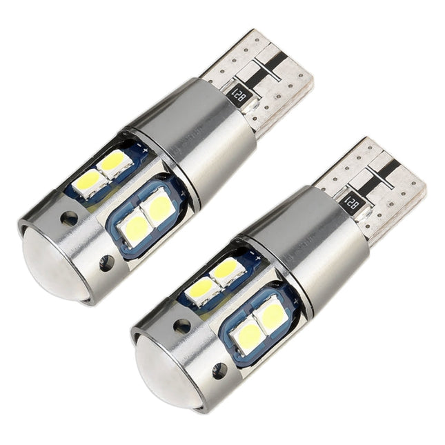 2 PCS T10 DC12V / 2.3W / 6000K / 180LM 10LEDs SMD-3030 Car Clearance Light, with Decoding