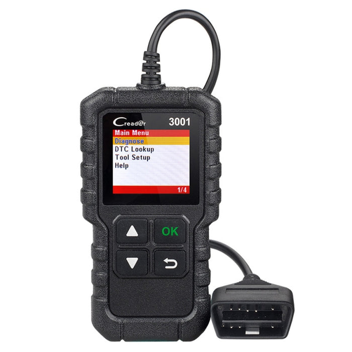 Launch Creader CR3001 Car Color Screen Code Reader OBD2 Fault Detector Diagnostic Tool, Launch Creader CR3001