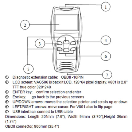 OE581 Car Mini Code Reader OBD2 Fault Detector Diagnostic Tool, OE581