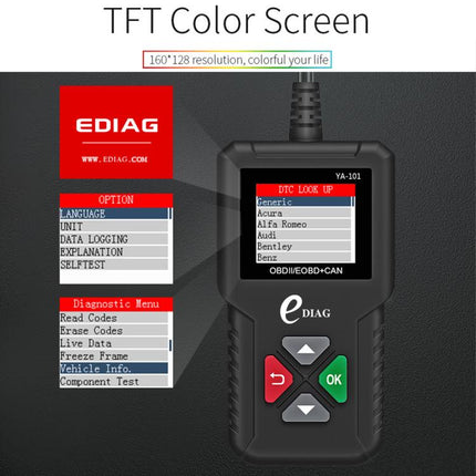 YA101 Car Mini Code Reader OBD2 Fault Detector Diagnostic Tool, YA101
