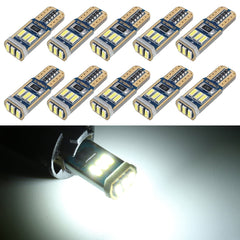 10 PCS T10 DC12V / 1.7W / 6000K / 110LM 9LEDs SMD-4014 Car Clearance Light, with Decoder