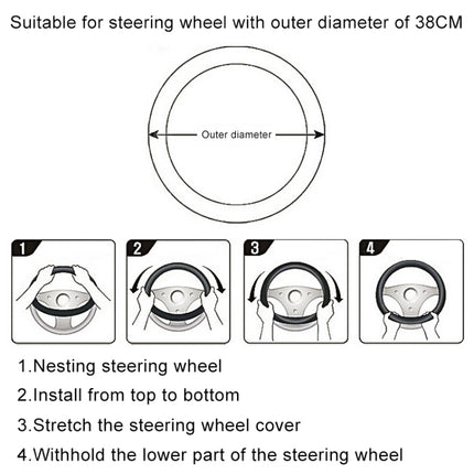 Universal Car Genuine Leather Pinhole Steering Wheel Cover, Diameter: 38cm