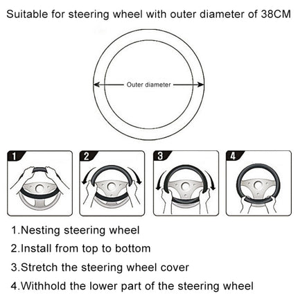Universal Car Genuine Leather Pinhole Steering Wheel Cover, Diameter: 38cm