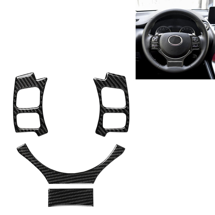 4 in 1 Car Carbon Fiber Steering Wheel Button Decorative Sticker for Lexus IS250 NX200 200t 300h, Left and Right Drive Universal, For Lexus IS250 NX200 200t 300h