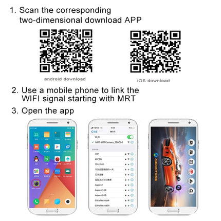 Car WiFi Wireless Rear View Backup Reverse Camera Wide Angle Blind Spot Camera, WiFi