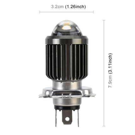 H4 DC12-80V / 10W / 6000K / 3000K / 800LM Bicolor Motorcycle Headlights with Projector Lens, H4