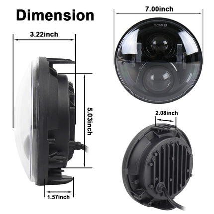 7 inch Round LED Motorcycle Headlight Modified Spotlight for Honda, For Honda, For Honda Silver