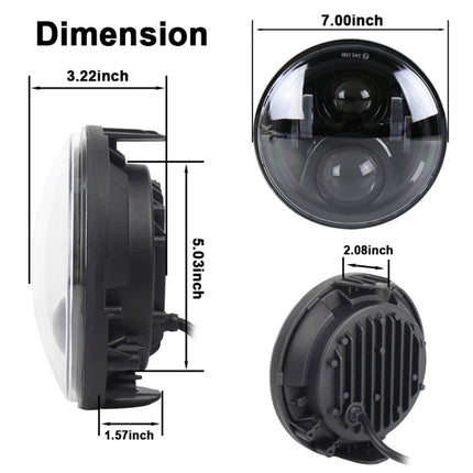 7 inch Round LED Motorcycle Headlight Modified Spotlight for Honda, For Honda, For Honda Silver