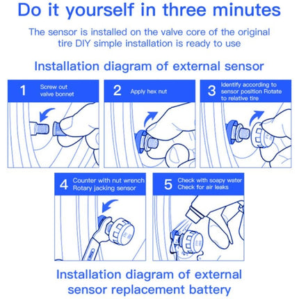Universal Motorcycle Wireless High Precision Solar Energy TPMS Tire Pressure Alarm System External Tire Monitor, Motorcycle External Tire Monitor