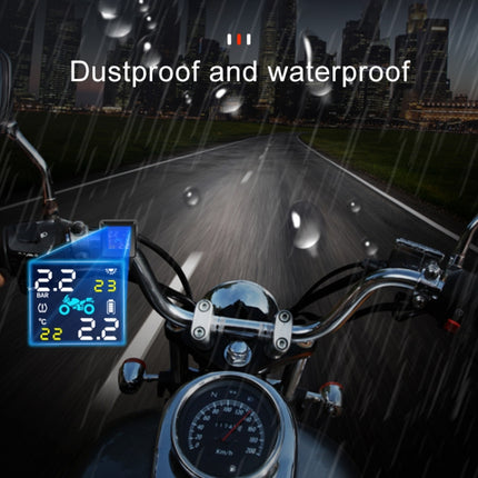 Universal Motorcycle Wireless High Precision Solar Energy TPMS Tire Pressure Alarm System External Tire Monitor, Motorcycle External Tire Monitor