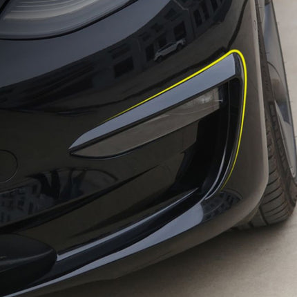 2 PCS Car Lamp Eyebrow Decorative Sticker Fog Lamp Frame for Tesla Model 3, For Tesla Model 3(Black), For Tesla Model 3