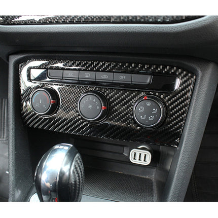 Car Carbon Fiber Air Conditioning Panel Decorative Sticker for Volkswagen Tiguan L 2019-2021, Low Configuration, Air Conditioning Panel, Low Configuration