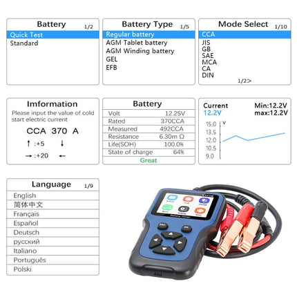 V311B Car 12V Handheld Battery Tester, V311B