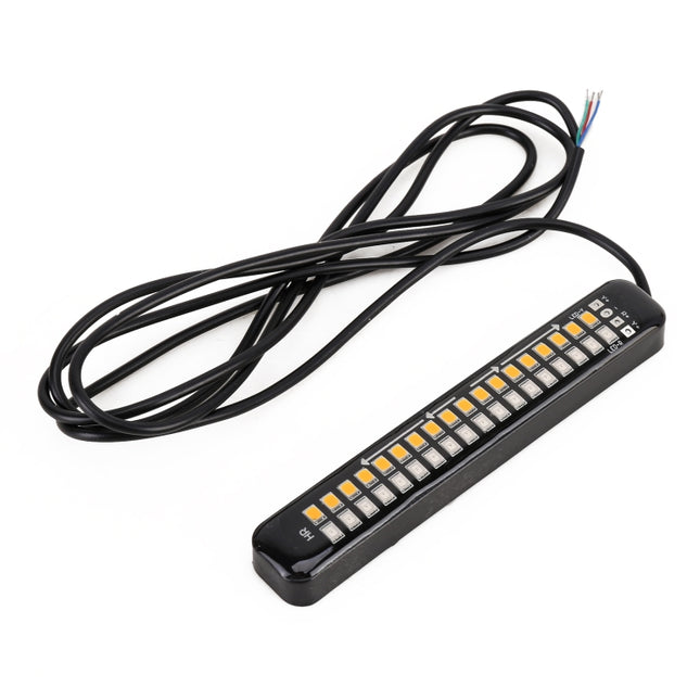 105mm DC12-24V / 1.6W Motorcycle LED Dynamic Blinker Side Lights Flowing Water Brake Lamp Turn Signal Light, Cable Length: 1m, 105mm