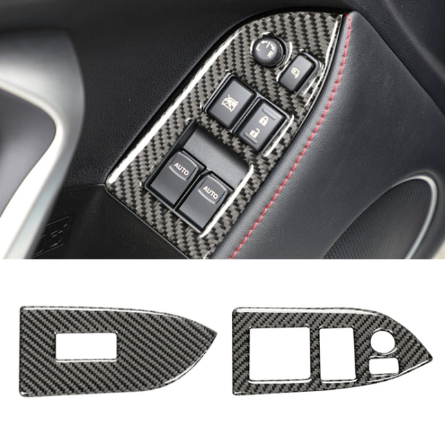 Car Carbon Fiber Window Glass Lifting Panel Decorative Sticker for Subaru BRZ / Toyota 86 2013-2017, Left Drive, Lifting Panel, Left Drive