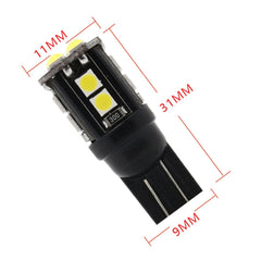 10 PCS T10/168/194 DC12V / 1W / 6000K / 60LM Car Decoding Clearance Lights with 12LEDs SMD-3030 Lamp Beads