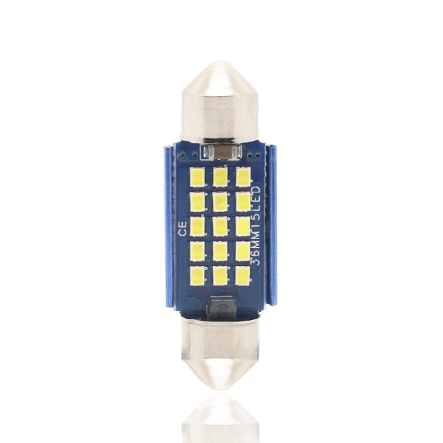 2pcs 36mm DC12-24V / 1W / 6000K / 60LM 15LEDs SMD Car Reading Lamp Dome Light, 36mm