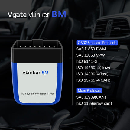 Vgate VLINKER BM V2.2 Bluetooth 3.0 Android Phone Car OBD Fault Diagnosis Detector