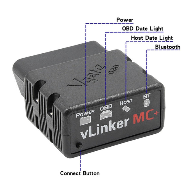 Vgate VLINKER MC+ V2.2 Bluetooth 4.0 Car OBD Fault Diagnosis Detector, MC+ V2.2 Bluetooth 4.0
