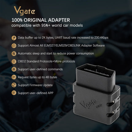 Vgate VLINKER MC+ V2.2 Bluetooth 4.0 Car OBD Fault Diagnosis Detector, MC+ V2.2 Bluetooth 4.0