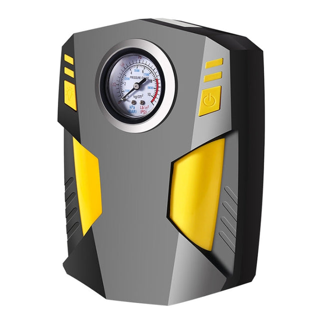 Car 12V Portable Inflatable Cylinder Pedal Pointer Air Pump with Light & Tool Box, Pointer with Tool Box