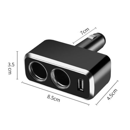 SHUNWEI SD-1909 80W 0.8A Car 2 in 1 USB Charger 90 Degree Free Rotation Cigarette Lighter, SD-1909 (Black), SD-1909