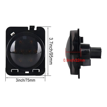 2 PCS 8W DC 12V Car SUV Refit LEDWheel Eyebrow Turn Signal for Jeep Wrangler JK 07-17, Specification: Butt Assembly Without Aperture, Specification: Butt Assembly Without Aperture