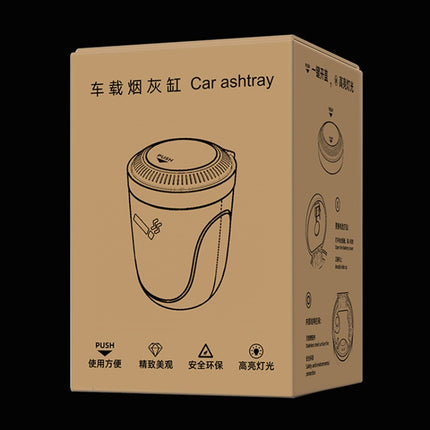 Portable Car Stainless Steel Liner Cigarette Ashtray with Light, with Stainless Steel Liner
