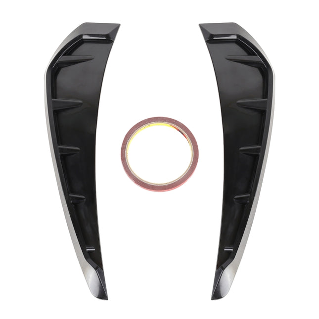 2 PCS Car Soft Silicone Decorative Sticker Outside Sticker, Bright Black, Bright Black