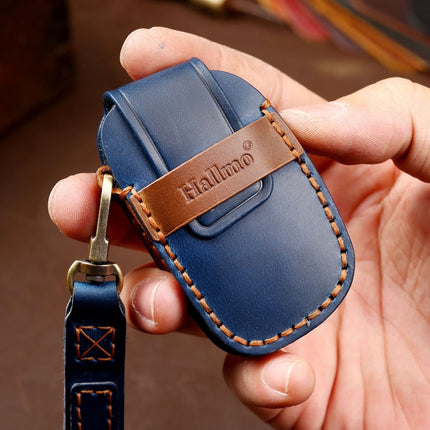 Hallmo Car Cowhide Leather Key Protective Cover Key Case for Hyundai IX35 A Style, For Hyundai IX35 A Style