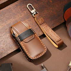 Hallmo Car Cowhide Leather Key Protective Cover Key Case for Audi A6L / A8L / A4 / A7 / A5 A Style