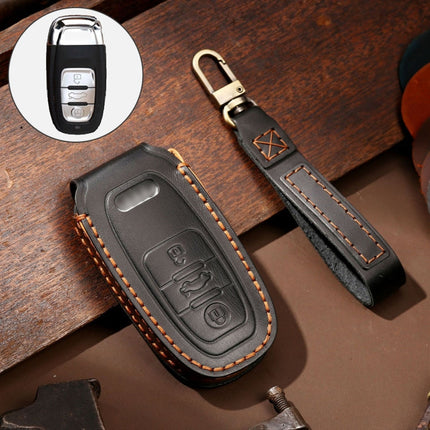 Hallmo Car Cowhide Leather Key Protective Cover Key Case for Audi A6L / A8L / A4 / A7 / A5 B Style